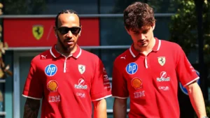 Ferrari drivers Lewis Hamilton and Charles Leclerc