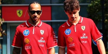 Ferrari drivers Lewis Hamilton and Charles Leclerc