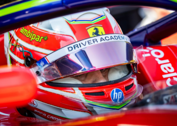Trident's Rafael Camara led from start to finish in tricky wet-weather conditions to win the Feature Race and take his maiden victory in F3 at Albert Park