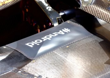 Panel on the McLaren which automatically changes sponsors logos. 22.10.2022. Formula 1 World Championship, Rd 19, United States Grand Prix, Austin, Texas, USA, Qualifying Day