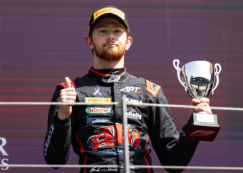 Christian Mansell (GBR) ART Grand Prix celebrates his third position on the podium. 29.06.2024. FIA Formula 3 Championship, Rd 6, Sprint Race, Spielberg, Austria, Saturday