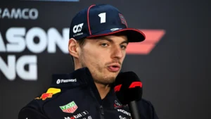 Max Verstappen (NLD) Red Bull Racing in the FIA Press Conference. 27.02.2025. Formula 1 Testing, Sakhir, Bahrain, Day Two
