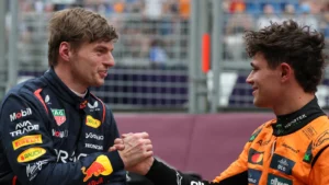 Max Verstappen (NLD), Red Bull Racing Lando Norris (GBR), McLaren F1 Team 15.03.2025. Formula 1 World Championship, Rd 1, Australian Grand Prix, Albert Park, Melbourne, Australia, Qualifying Day
