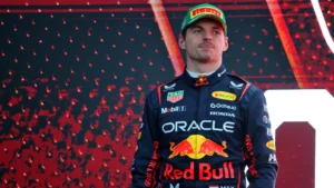 Second placed Max Verstappen (NLD) Red Bull Racing on the podium. 16.03.2025. Formula 1 World Championship, Rd 1, Australian Grand Prix, Albert Park, Melbourne, Australia, Race Day