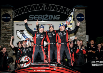 Nick Tandy (right) is the 10th driver to have won the decorated 'Triple Crown of Endurance' after the 12 Hours of Sebring