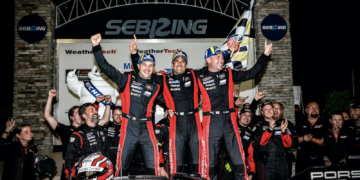 Nick Tandy (right) is the 10th driver to have won the decorated 'Triple Crown of Endurance' after the 12 Hours of Sebring