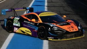 The #59 McLaren 720S LMGT3 Evo will sport a special livery for Le Mans as will their drivers' race suits