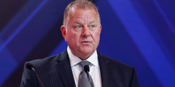 Jay Frye at the Indy 500 awards banquet as IndyCar President. Photo: IndyCar - Joe Skibinski