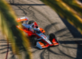 McLaughlin races underneath palm trees in Long Beach. Photo: IndyCar - Joe Skibinski
