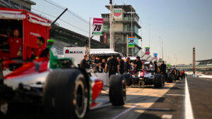 Multiple drivers built up speeds until they were cleared for full speed running. Photo: IndyCar - James Black