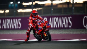 Marc Marquez during MotoGP qualifying at Losail
