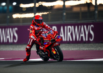 Marc Marquez during MotoGP qualifying at Losail