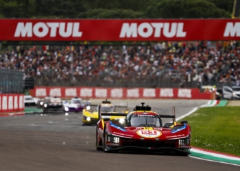 Ferrari’s James Calado leads a 1-2 at Imola an hour in