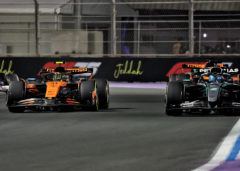 George Russell fancies McLaren's advantage could shrink when front wing flexibility restrictions become enforced