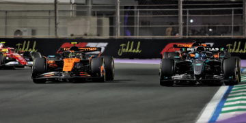 George Russell fancies McLaren's advantage could shrink when front wing flexibility restrictions become enforced