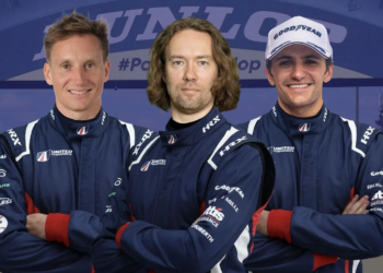 (Left to right) Renger van der Zande, David Heinemeier Hansson and Pietro Fittipaldi will co-pilot the #22 Oreca 07 Gibson LMP2