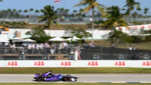 fe1 during Shakedown & Practice ahead of the Miami E-Prix, Round 5 of the 2025 FIA Formula E World Championship at Homestead-Miami Speedway on April 11, 2025 in Homestead, Florida