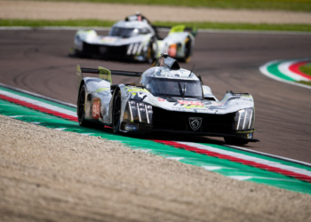 Two Peugeot 9X8s at Imola in the 6 Hours of Imola, 2025.