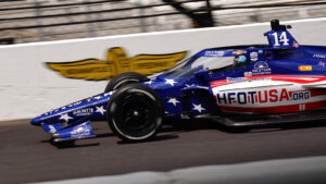 Santino Ferrucci drove with a patriotic livery last year supporting the same cause. Photo: Kevin Dejewski