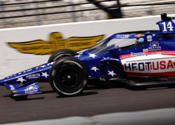 Santino Ferrucci drove with a patriotic livery last year supporting the same cause. Photo: Kevin Dejewski