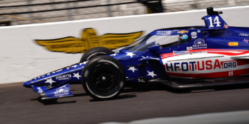 Santino Ferrucci drove with a patriotic livery last year supporting the same cause. Photo: Kevin Dejewski
