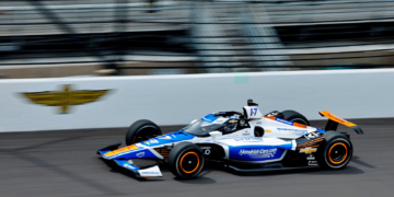 Kanaan drove Larson's #17 entry and completed all steps of the refresher course without incident. Photo: IndyCar - Paul Hurley