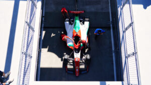 PREMA pushes Shwartzman's car out before his only qualifying attempt on Saturday. Photo: Kevin Dejewski