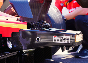 The part in question at the rear of Will Power's car on pit lane. Photo: Kevin Dejewski