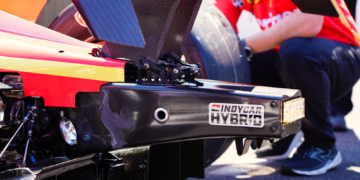The part in question at the rear of Will Power's car on pit lane. Photo: Kevin Dejewski