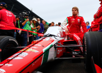 Shwartzman sits on pole position, soaking in the sights ahead of the Indianapolis 500. Photo: Kevin Dejewski