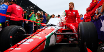 Shwartzman sits on pole position, soaking in the sights ahead of the Indianapolis 500. Photo: Kevin Dejewski