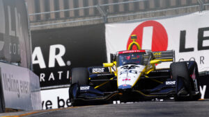 Herta rocketed to pole with a fast lap around the streets. Photo: Kevin Dejewski