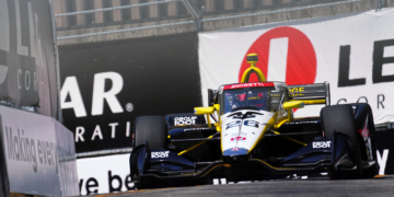 Herta rocketed to pole with a fast lap around the streets. Photo: Kevin Dejewski