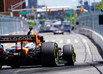 Laps went by quickly on the short street course. Photo: Kevin Dejewski