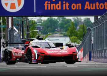 Jack Aitken was the fastest driver during the first of three sessions for the Detroit Sportscar Classic