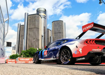 Mike Rockenfeller secured GTD Pro victory at Detroit for the Ford Multimatic team