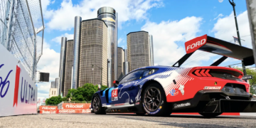 Mike Rockenfeller secured GTD Pro victory at Detroit for the Ford Multimatic team