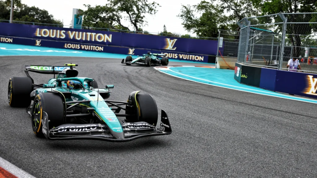Both Aston Martin cars were lapped in Miami