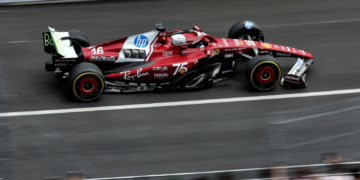 Charles Leclerc (MON) Ferrari SF-25 with a broken front wing. 23.05.2025. Formula 1 World Championship, Rd 8, Monaco Grand Prix, Monte Carlo, Monaco, Practice Day