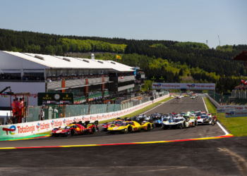 Ferrari’s Nielsen leads at Spa after an hour, under safety car