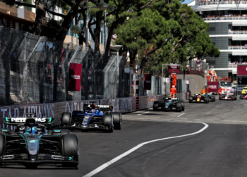 George Russell (GBR) Mercedes AMG F1 W16. 25.05.2025. Formula 1 World Championship, Rd 8, Monaco Grand Prix, Monte Carlo, Monaco, Race Day