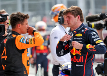 Lando Norris will line up behind Max Verstappen in Miami