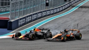 Max Verstappen said he had 'nothing to lose' fighting the two McLaren drivers in Miami