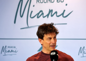 Toto Wolff (GER) Mercedes AMG F1 Shareholder and Executive Director in the FIA Press Conference. 02.05.2025. Formula 1 World Championship, Rd 6, Miami Grand Prix, Miami, Florida, USA, Sprint Qualifying Day