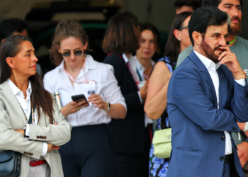 (L to R): Shaila-Ann Rao, Advisor to Mohammed Bin Sulayem (UAE) FIA President in parc ferme. 03.05.2025. Formula 1 World Championship, Rd 6, Miami Grand Prix, Miami, Florida, USA, Sprint and Qualifying Day