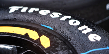 Rain falls on tires in the pit lane. Photo: Kevin Dejewski