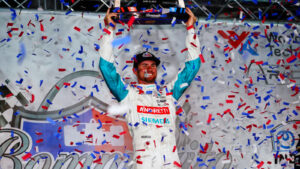 Kirkwood was all smiles after his first oval victory. Photo: Kevin Dejewski