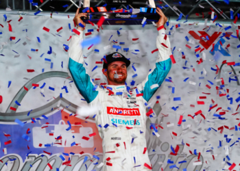 Kirkwood was all smiles after his first oval victory. Photo: Kevin Dejewski