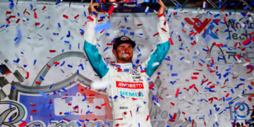 Kirkwood was all smiles after his first oval victory. Photo: Kevin Dejewski