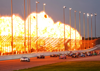 The pre-race pyrotechnics were impressive. Photo: Kevin Dejewski